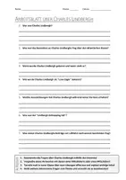 Vorschau - Arbeitsblätter - AB mit Fragen zum Thema "Charles Lindbergh" + Lösungsblatt + Infografik - Deckblatt
