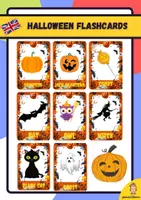 Vorschau - Bildkarten - halloween Flashcards in english - Deckblatt