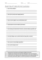 Vorschau - Arbeitsblätter - AB mit Fragen zum Thema "Astrid Lindgren" + Lösungsblatt + Infografik - Deckblatt