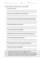 Vorschau - Arbeitsblätter - AB mit Fragen zum Thema "Carl von Linné" + Lösungsblatt + Infografik - Deckblatt