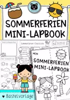 Vorschau - Stundenentwürfe - Meine Sommerferien | Mini-Lapbook | Bastelvorlage - Deckblatt