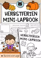 Vorschau - Stundenentwürfe - Meine Herbstferien | Mini-Lapbook | Bastelvorlage - Deckblatt