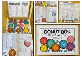 Vorschau - Fördermaterial/Inklusion - MATHEMATIK - DONUT BOX (3. Schulstufe) 36 Aufgabenkarten zum Jahresstoff - Seite 1