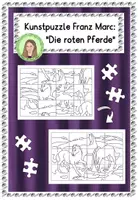 Vorschau - Mal- und Bastelvorlagen - Franz Marc: "Die roten Pferde" - Kunstwerk puzzeln - Deckblatt