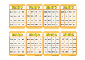Vorschau - Spiele - Mathematik Bingo (Einmaleins, Zehnereinmaleins, Kopfrechnen) - Seite 2