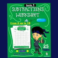 Aperçu - Feuilles d'exercices - Série 1 - Feuilles de calcul (-) de 0 à 10 - 25 pages - Page de couverture