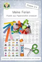 Vorschau - Arbeitsblätter - Papierplastik zu den Ferien erstellen (Kunst Grundschule Klasse 1-4) - Deckblatt