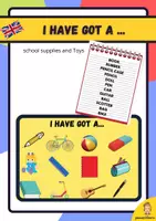 Vorschau - Stationenlernen - school supplies and toys bingo in english - Deckblatt
