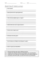Vorschau - Arbeitsblätter - AB mit Fragen zum Thema "Lugano" + Lösungsblatt - Deckblatt