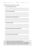 Vorschau - Arbeitsblätter - AB mit Fragen zum Thema "Lunge" + Lösungsblatt + Mindmap + Infografik - Deckblatt
