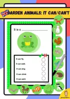 Vorschau - Spiele - Garden animals- can/can't - action verbs- in english - Deckblatt