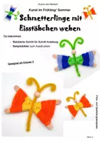 Vorschau - Präsentationen/Tafelbilder - Kunst im Sommer: Schmetterlinge mit Eisstäbchen weben - Deckblatt