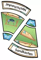 Vista previa - Hojas de trabajo - Círculo de colocación "Auf dem Spielplatz" más hoja de ejercicios - Alemán - página 1