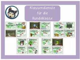 Vorschau - Präsentationen/Tafelbilder - Klassendienste Hundeklasse #Jack Russel #Klassentier - Deckblatt