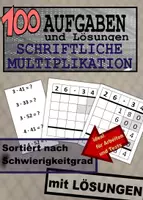 Vorschau - Arbeitsblätter - 100 Aufgaben: Schriftliche Multiplikation - Deckblatt
