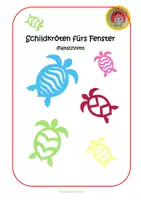 Vorschau - Mal- und Bastelvorlagen - Schildkröten fürs Fenster (Faltschnitt) - Deckblatt