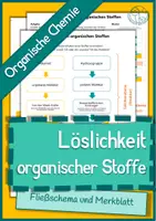 Vorschau - Arbeitsblätter - Löslichkeit von organischen Stoffen - Arbeitsblatt und Merkblatt - Deckblatt