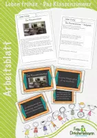 Vorschau - Arbeitsblätter - Arbeitsblatt und interaktive pdf - Das Klassenzimmer vor 100 Jahren - Deckblatt