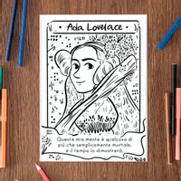 anteprima - Materiale per pittura e bricolage - Scienziate Straordinarie: Hypatia, Ada Lovelace e Margaret Hamilton - Pagine da Colorare Ispiranti per Bambine e Bambini - Pagina 1