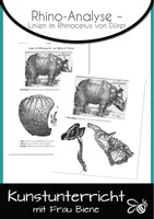 Vorschau - Arbeitsblätter - Grafik: Linien im Rhinozeros von Dürer untersuchen - Deckblatt