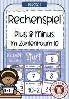 Vorschau - Unterrichtsreihen - Rechenspiel / Lesespiel - Plus & Minus Zahlenraum 10 - Deckblatt