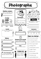 Vorschau - Arbeitsblätter - Photographe Fiche signalétique (français) - Seite 1