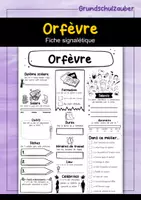 Vorschau - Arbeitsblätter - Orfèvre Fiche signalétique (français) - Deckblatt