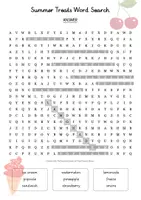 Vorschau - Spiele - Summer Treats Word Search Crossword / Kreuzworträtsel zur Wortsuche „Sommerleckereien“ - Seite 1