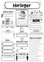Vorschau - Arbeitsblätter - Horloger Fiche signalétique (français) - Seite 1