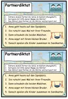Vorschau - Aufgabenkarten - Partnerdiktat "Auf dem Spielplatz" DaZ / DaF / Deutsch - Seite 2
