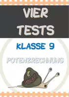 Vorschau - Test - Vier Tests (inkl. Lösungen) - Klasse 9 (Potenzrechnung ohne TR) - Deckblatt