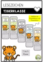 Vorschau - Poster - Lesezeichen - Tigerklasse - Geschenk zum Schulstart - Deckblatt
