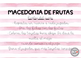 Vista previa - Juegos / Gamificación - MACEDONIA DE FRUTAS. Juego vocabulary and numbers - página 3