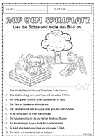 Vorschau - Arbeitsblätter - Lese-Mal-Bild Sommer "Auf dem Spielplatz" - differenziert - Seite 3