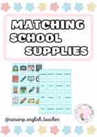 Vista previa - Juegos / Gamificación - SCHOOL SUPPLIES: MATCHING GAME - Portada