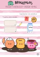 Vista previa - Juegos / Gamificación - BREAKFAST. present continuous+ present simple - Portada
