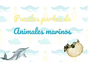Vista previa - Juegos / Gamificación - ANIMALES MARINOS - PARTES DEL CUEPO: Puzzles. - página 1