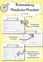 Vorschau - Lehrpläne/Lehrermaterial - Rückmeldung Mitarbeit Mündliche Note Ethik - Deckblatt