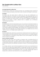 Vorschau - Arbeitsblätter - Die Gesellschaft im antiken Rom (Infotext und Übungen) - Deckblatt