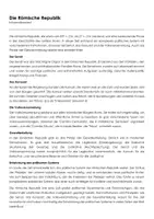 Vorschau - Arbeitsblätter - Die Römische Republik (Infotext und Übungen) - Deckblatt