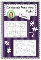 Vorschau - Mal- und Bastelvorlagen - Franz Marc: "Fuchs" - Kunstwerk puzzeln Freebie - Deckblatt