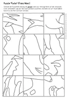 Vorschau - Mal- und Bastelvorlagen - Franz Marc: "Fuchs" - Kunstwerk puzzeln Freebie - Seite 1
