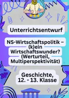 Vorschau - Stundenentwürfe - UPP Entwurf Examen – NS-Wirtschaftspolitik - Deckblatt