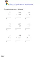 Aperçu - Feuilles d'exercices - Opérations de soustraction-1 - Page 3