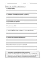 Vorschau - Arbeitsblätter - AB mit Fragen zum Thema "Magnet" + Lösungsblatt + Mindmap + Infografiken - Deckblatt