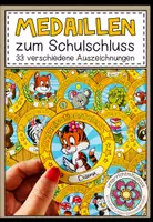 Vorschau - Mal- und Bastelvorlagen - Schuljahresende, Schulschluss, Zeugnis, Zeugnistag, Abschied Grundschule – Auszeichnungen, Medaillen, Abschiedsgeschenk, Zeugnisbeigabe | Vorlagen, Grundschule, Sekundarstufe - Deckblatt