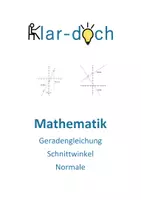 Vorschau - Unterrichtsreihen - Mathematik - Geradengleichung, Schnittwinkel, Normale - Seite 1