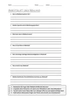 Vorschau - Arbeitsblätter - AB mit Fragen zum Thema "Mailand" + Lösungsblatt + Infografik - Deckblatt