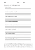 Vorschau - Arbeitsblätter - AB mit Fragen zum Thema "Malaria" + Lösungsblatt + Mindmap + Infografik - Deckblatt