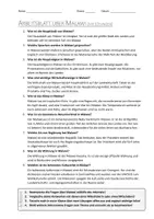 Vorschau - Arbeitsblätter - AB mit Fragen zum Thema "Malawi" + Lösungsblatt - Seite 1